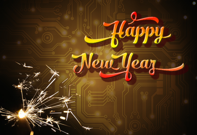 printed circuit-assembly about Happy New Year