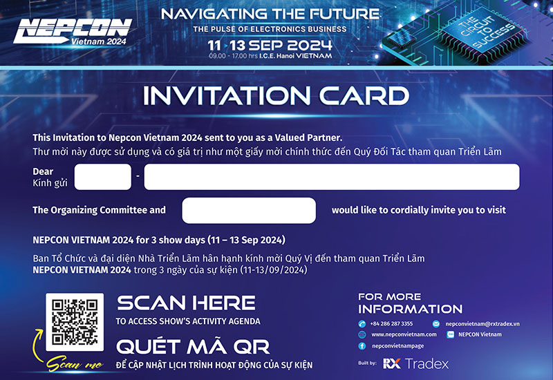 Contact us to get NEPCON VIETNAM 2024 invitation letter