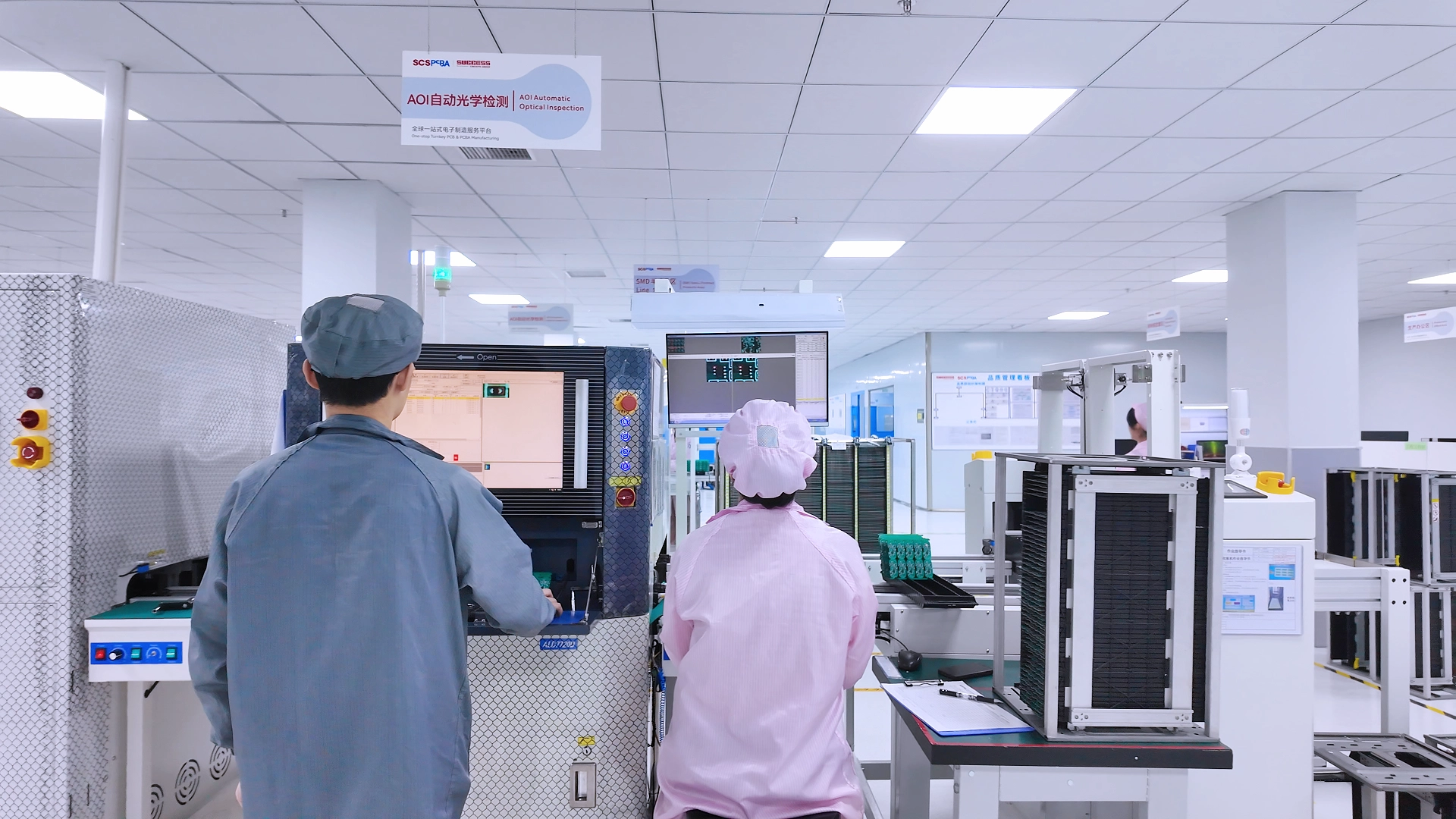 AOI automatic optical inspection machinery for detecting soldering defects in PCB assembly production