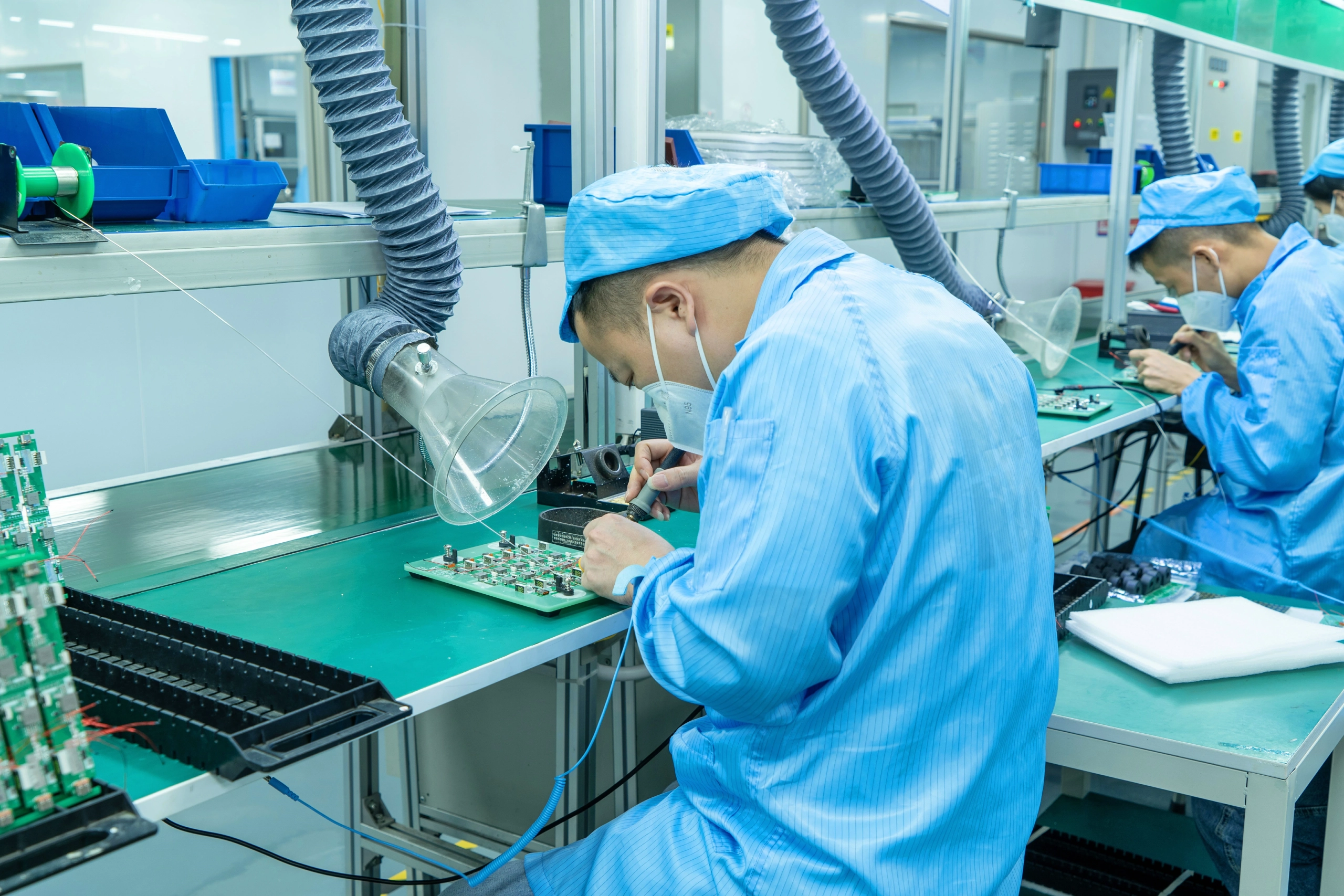 printed circuit manufacturing technician hand-soldering