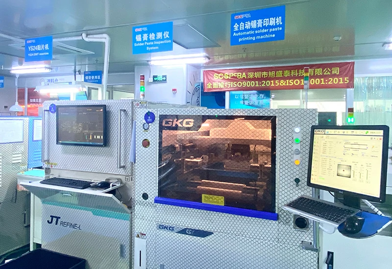 Fully automatic solder paste printer work area