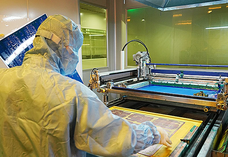 Coating, exposure and development on both sides of circuit board