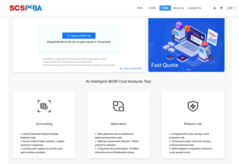 Upload the BOM list and get AI big data recommendations. There are more than 10,000 products to choose from.