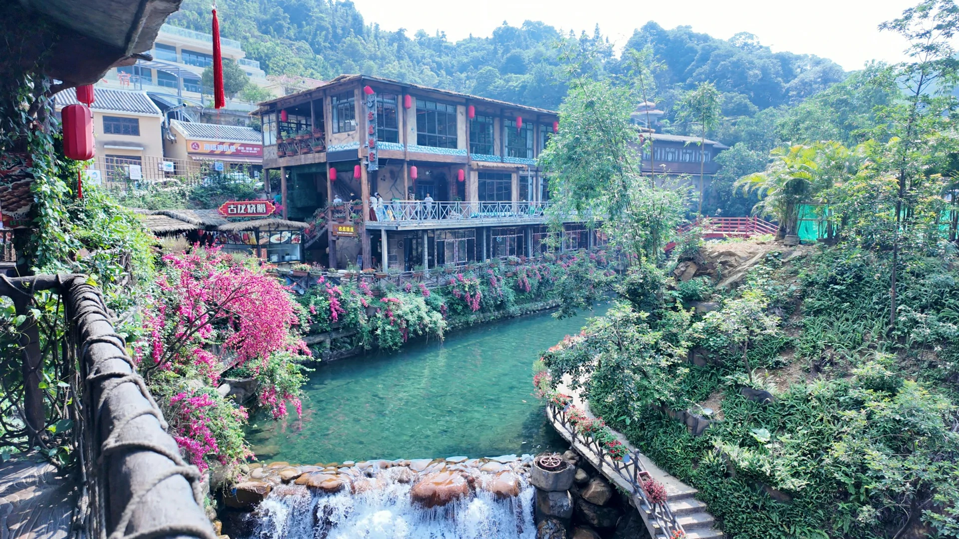 beautiful gulongxia rafting scenic area