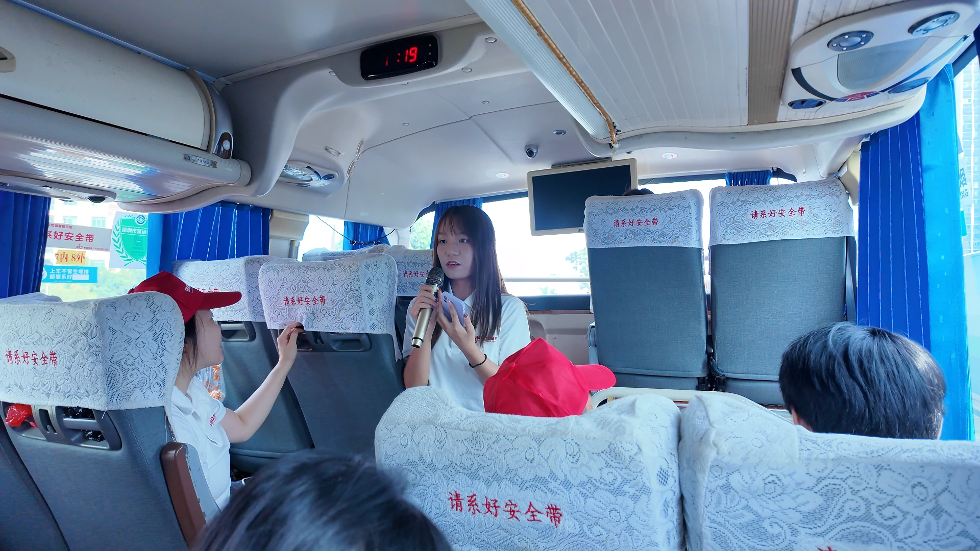 female colleague sings lyrical songs in the car
