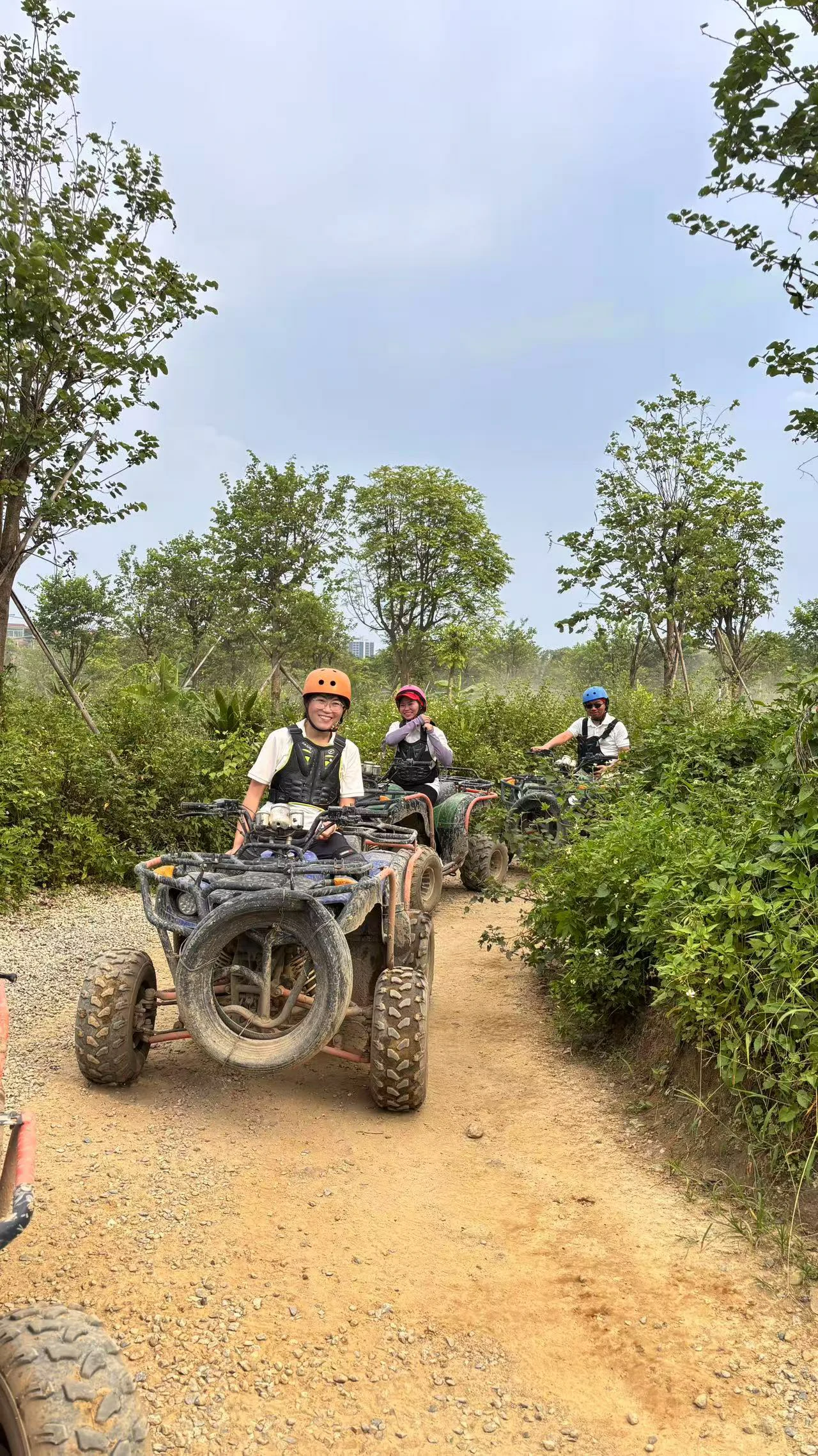 riding an off-road vehicle