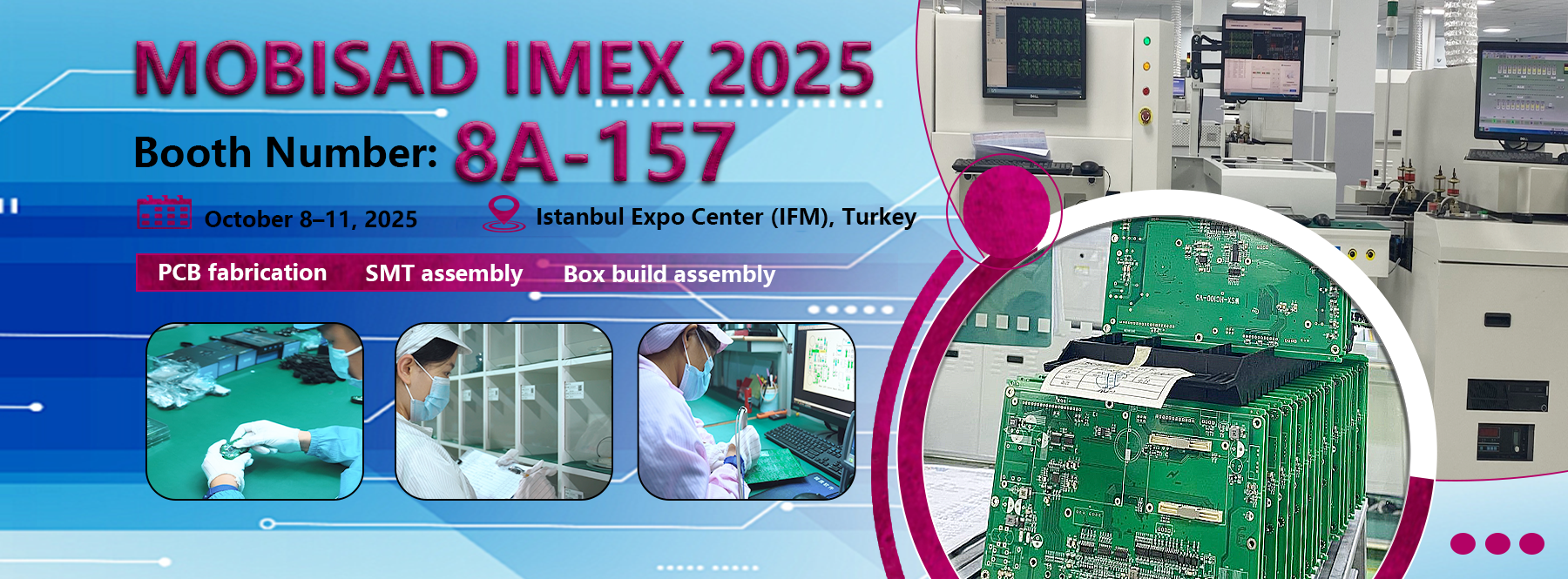 SCSPCBA smart PCBA manufacturer booth at MOBISAD IMEX 2025