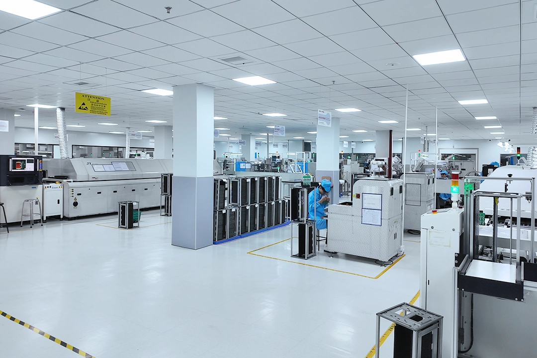 Surface mount PCB assembly factory with pick and place and reflow soldering machines