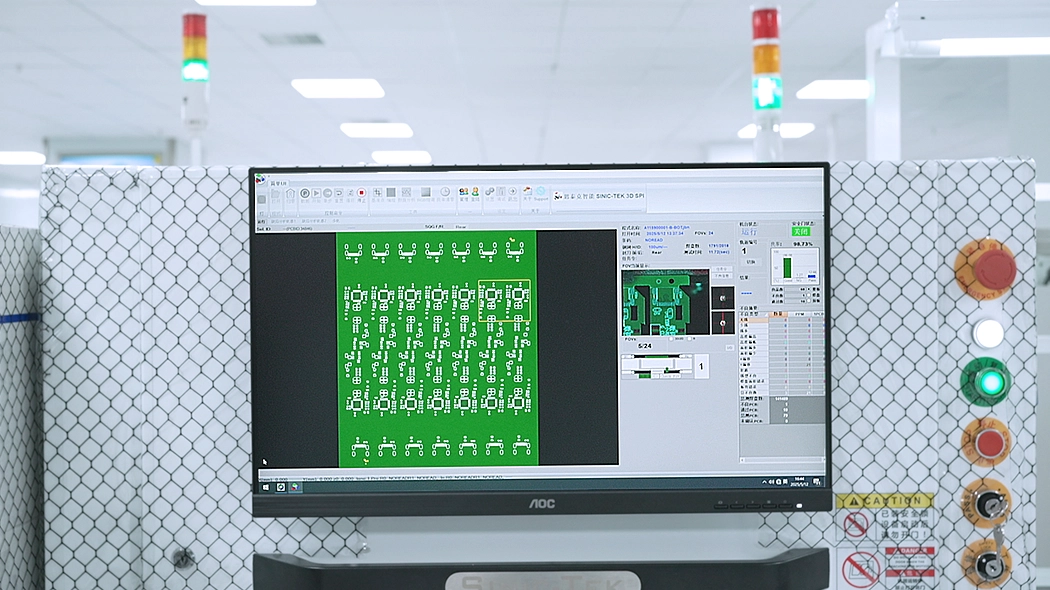 Technicians use AOI inspection systems to test automotive PCB board components
