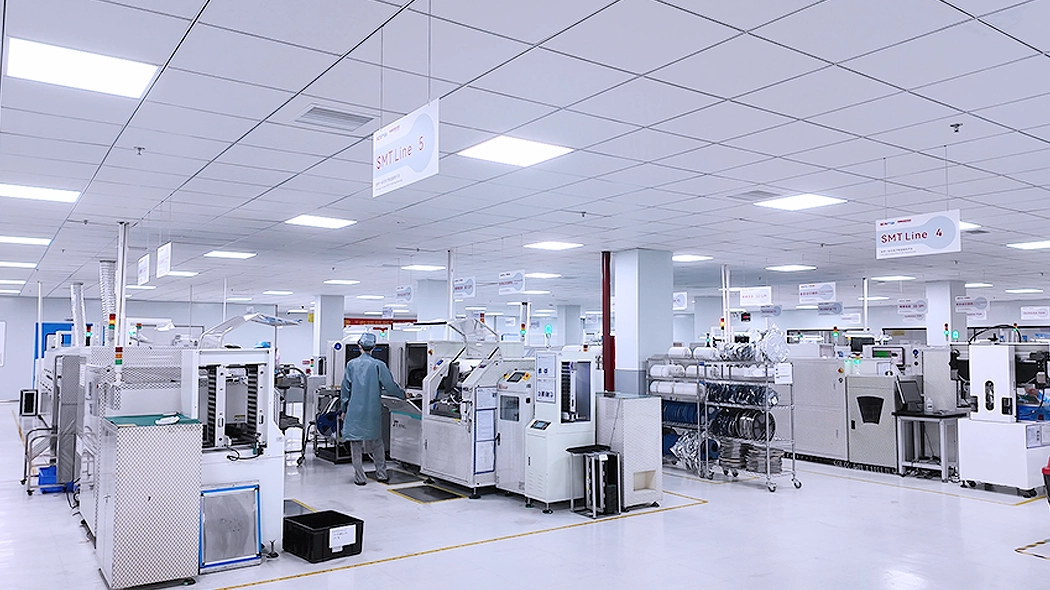 An automated SMT assembly line equipped with advanced placement and optical inspection systems. An automated SMT assembly line equipped with advanced placement and optical inspection systems.