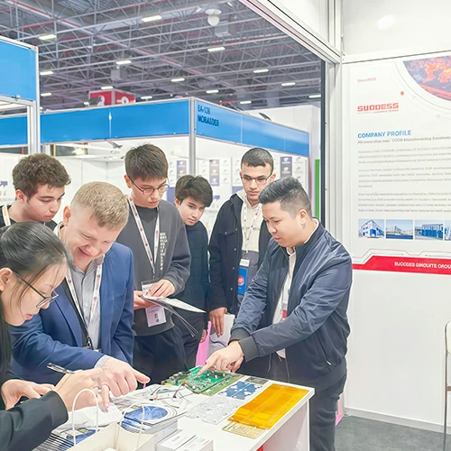 Customers from the Turkish exhibition stopped to watch