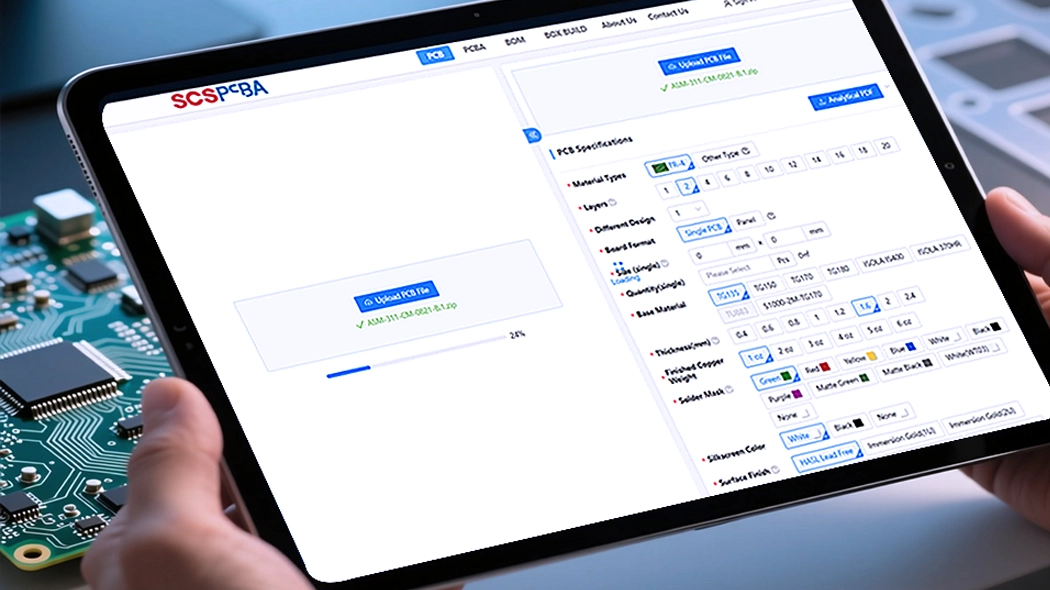 Users upload files to the PCB quotation system