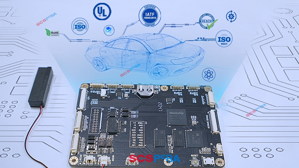Quality control processes for automotive PCB assembly and international certifications such as ISO 9001